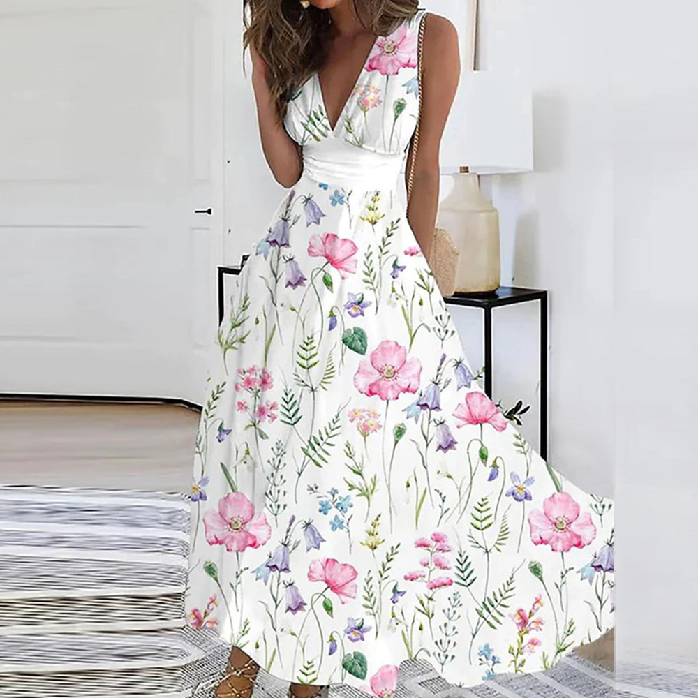 Norma® | Elegantes ärmelloses Blumenkleid