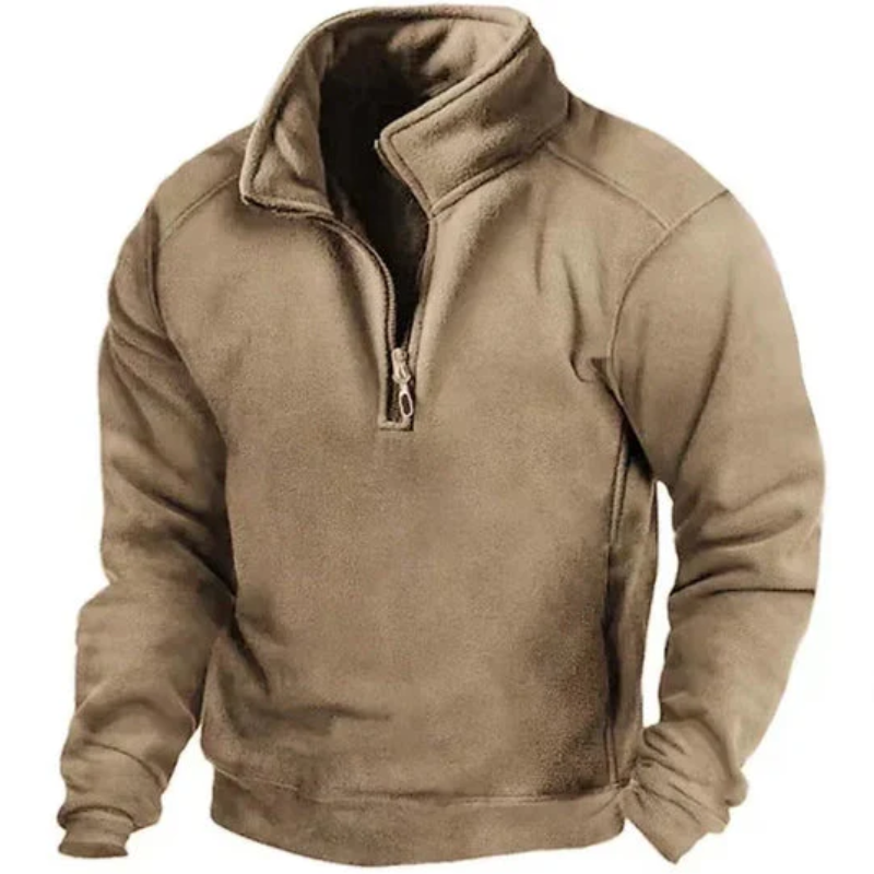 Zayn | Herren Pullover mit Reißverschluss | Braun