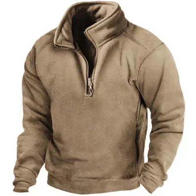 Zayn | Herren Pullover mit Reißverschluss | Braun