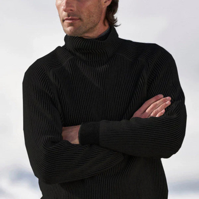 Zach | Rollkragenpullover Herren Schwarz | Warme Pullover
