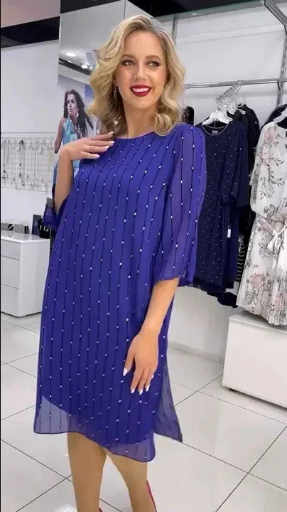 Paula® | Bedrucktes Damenkleid mit Rundhalsausschnitt