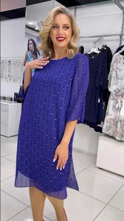 Paula® | Bedrucktes Damenkleid mit Rundhalsausschnitt