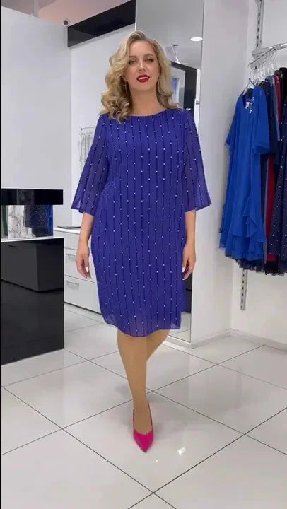 Paula® | Bedrucktes Damenkleid mit Rundhalsausschnitt