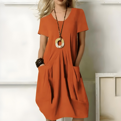 Rochelle® | Elegantes Baumwollkleid mit Bauchwickel