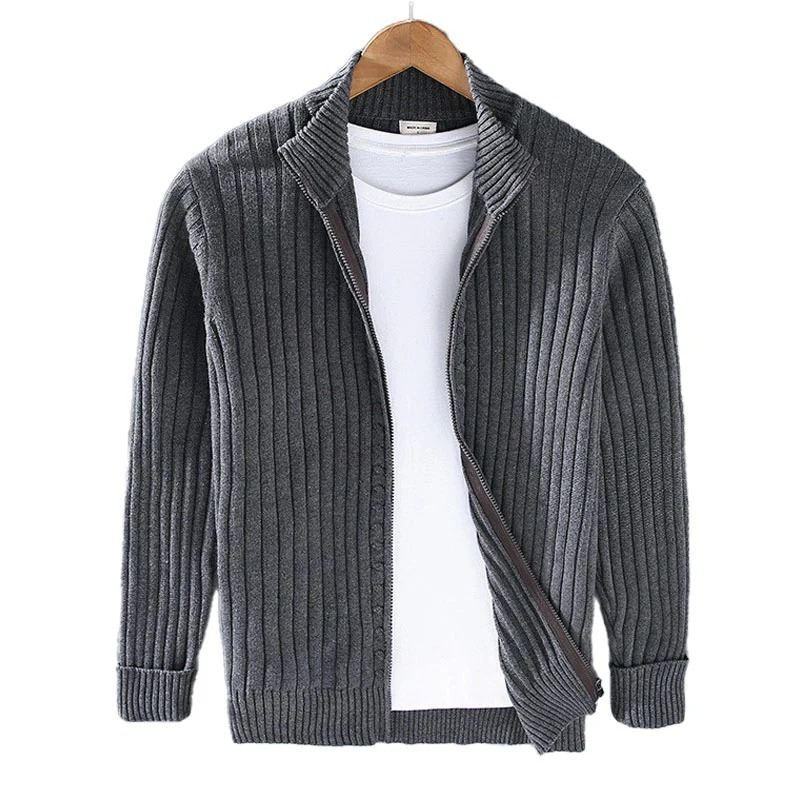 Warmer Strickcardigan für Herren | reißverschluss