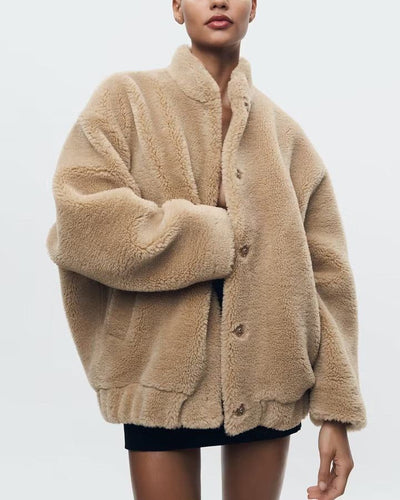 Weiche Jacke im Teddybär-Look für Frauen - Joslyn
