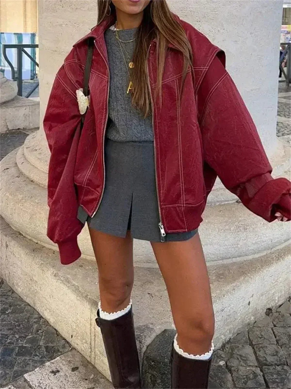 Winter-Lederjacke für Frauen - Amalia